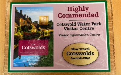 The Cotswold Water Park Visitor Centre receives an award from Slow Travel in the Cotswolds